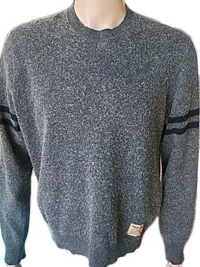 Vintage Abercrombie & Fitch Sweater Mens Medium Gray Wool Cotton Blend Pullover